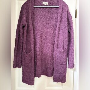 Listicle Textured Purple Cardigan